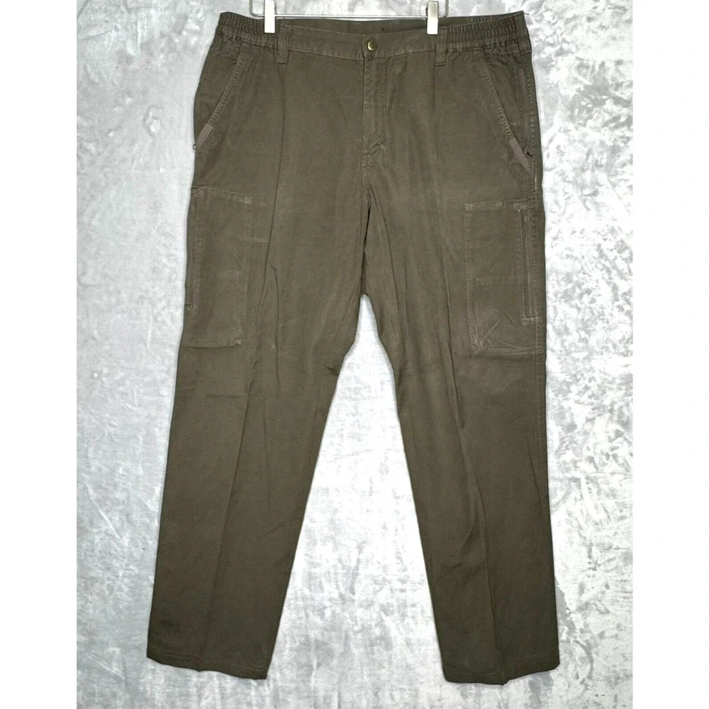 Tactical 5.11 Pants Mens 38*36 Brown Cargo Elastic Waist Flat Front Outdoor Work